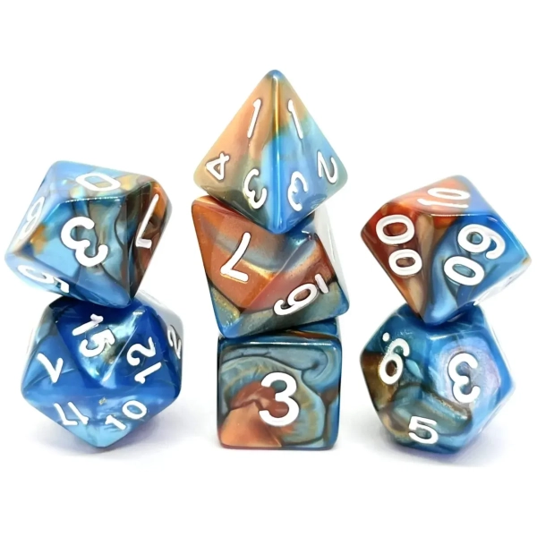 Würfelset Rusty: Blue (7)