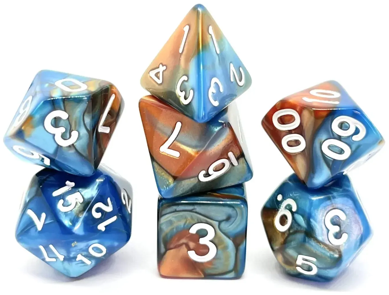 Würfelset Rusty: Blue (7)