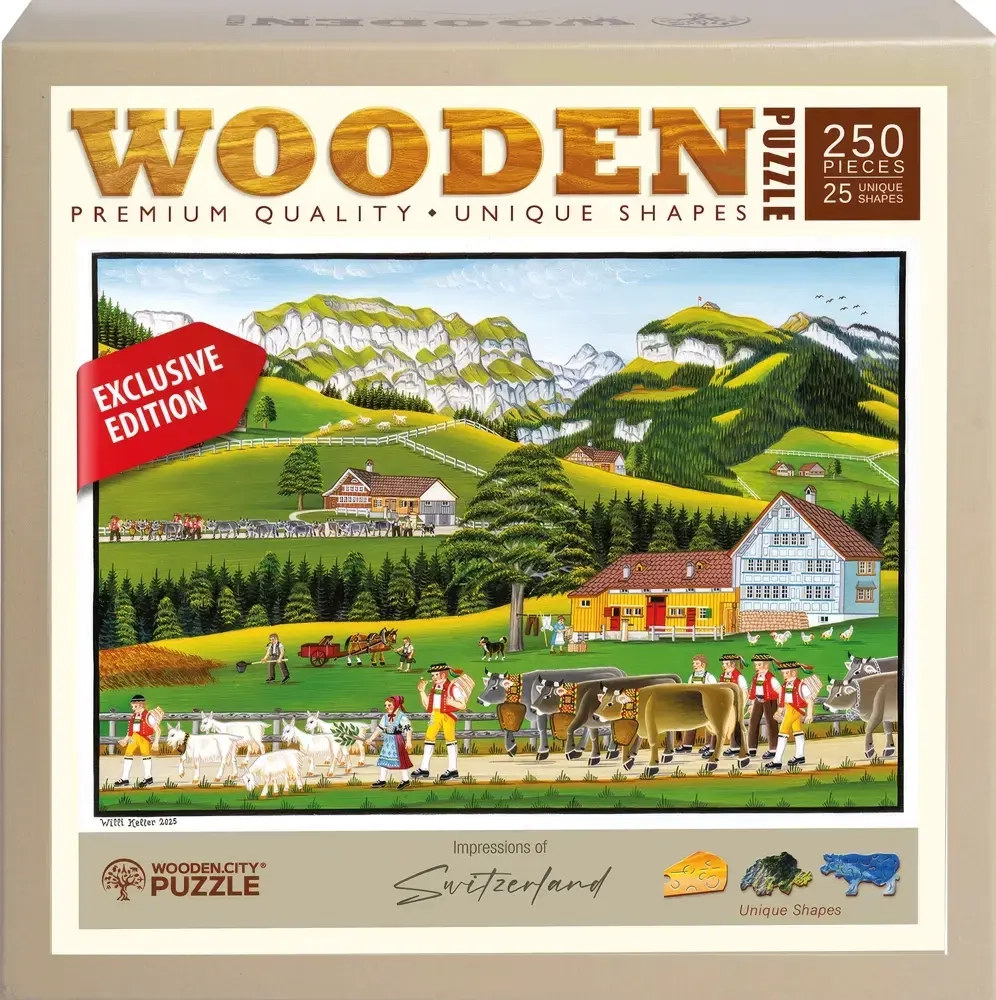 Holzpuzzle - CH Bauernmalerei