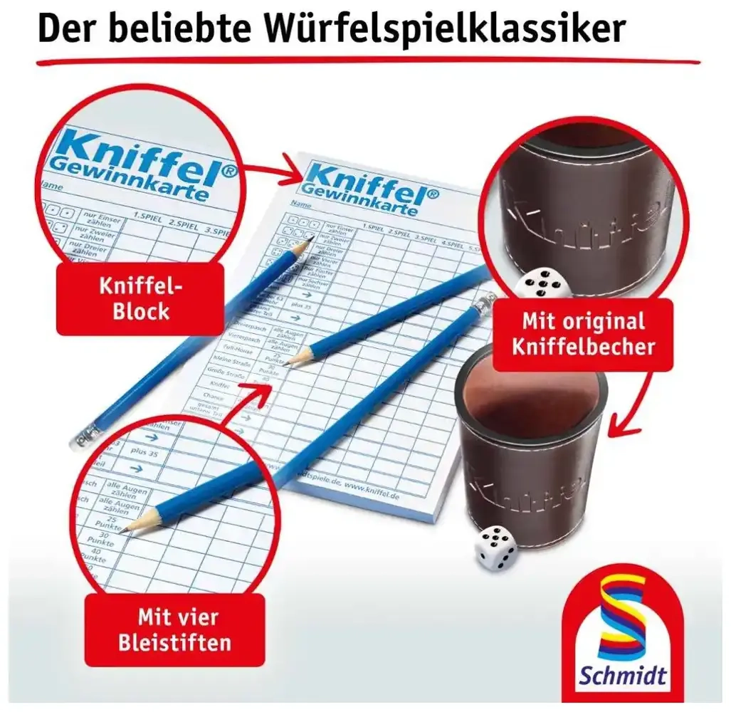 Kniffel mit Lederwürfelbecher
