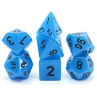 Würfelset Glowing: Blue (7)