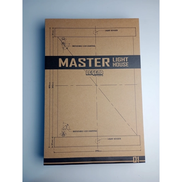 Master Light House Acryl Display Case mit Beleuchtung für 1/6 Actionfiguren (schwarz) (Flecken im Spiegel)