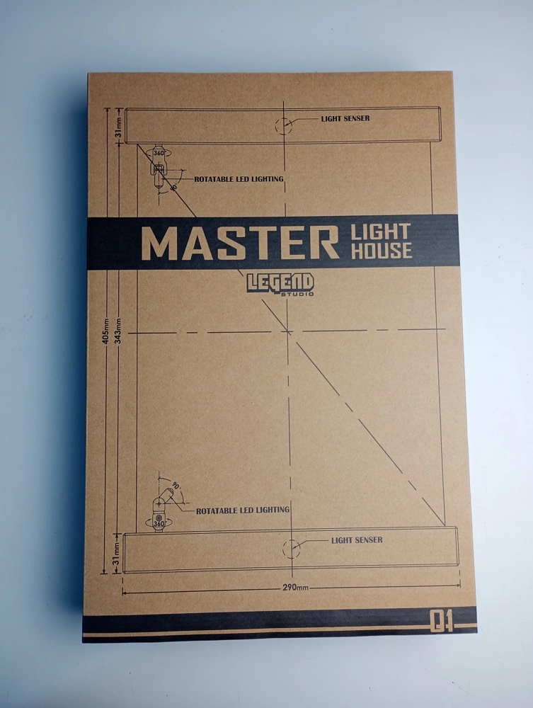 Master Light House Acryl Display Case mit Beleuchtung für 1/6 Actionfiguren (schwarz) (Flecken im Spiegel)