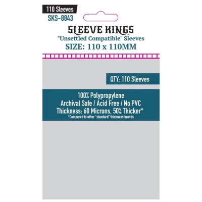 110 x 110mm Unsettled Compatible Sleeves 60 Microns (110 Sleeves)