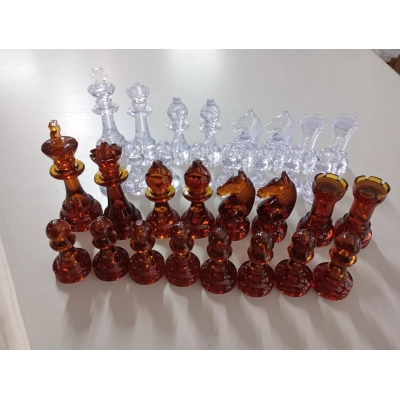 Schachfiguren Bernstein Design - 95mm (B-Qualität / Auslaufmodell)
