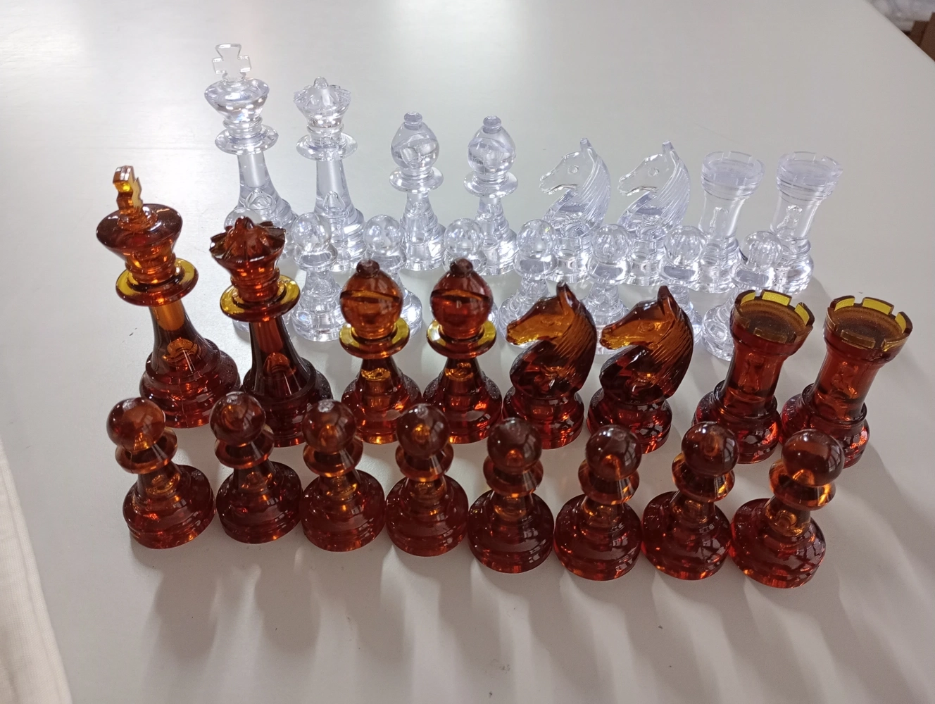 Schachfiguren Bernstein Design - 95mm (B-Qualität / Auslaufmodell)