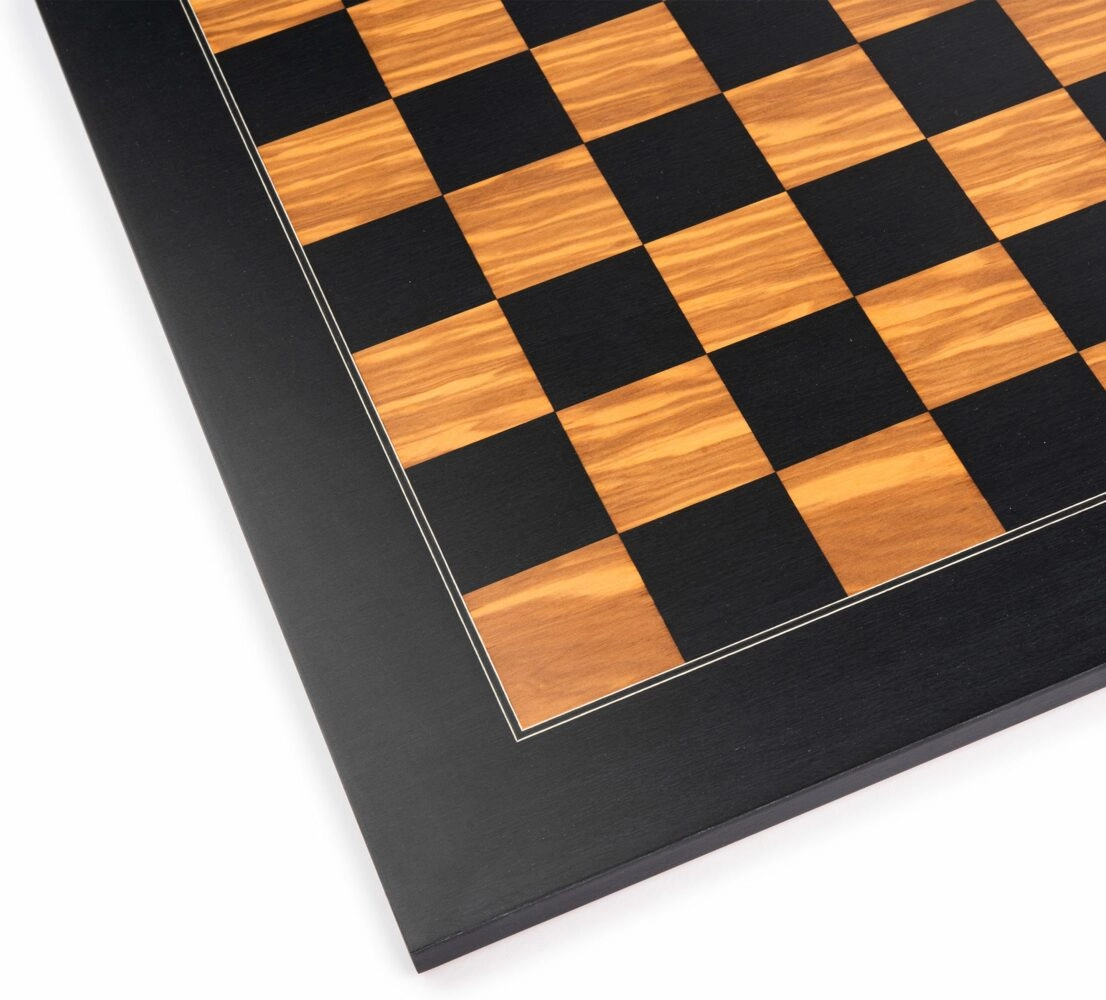 Schachspiel Deluxe Olivenholz / Schwarz - 40cm