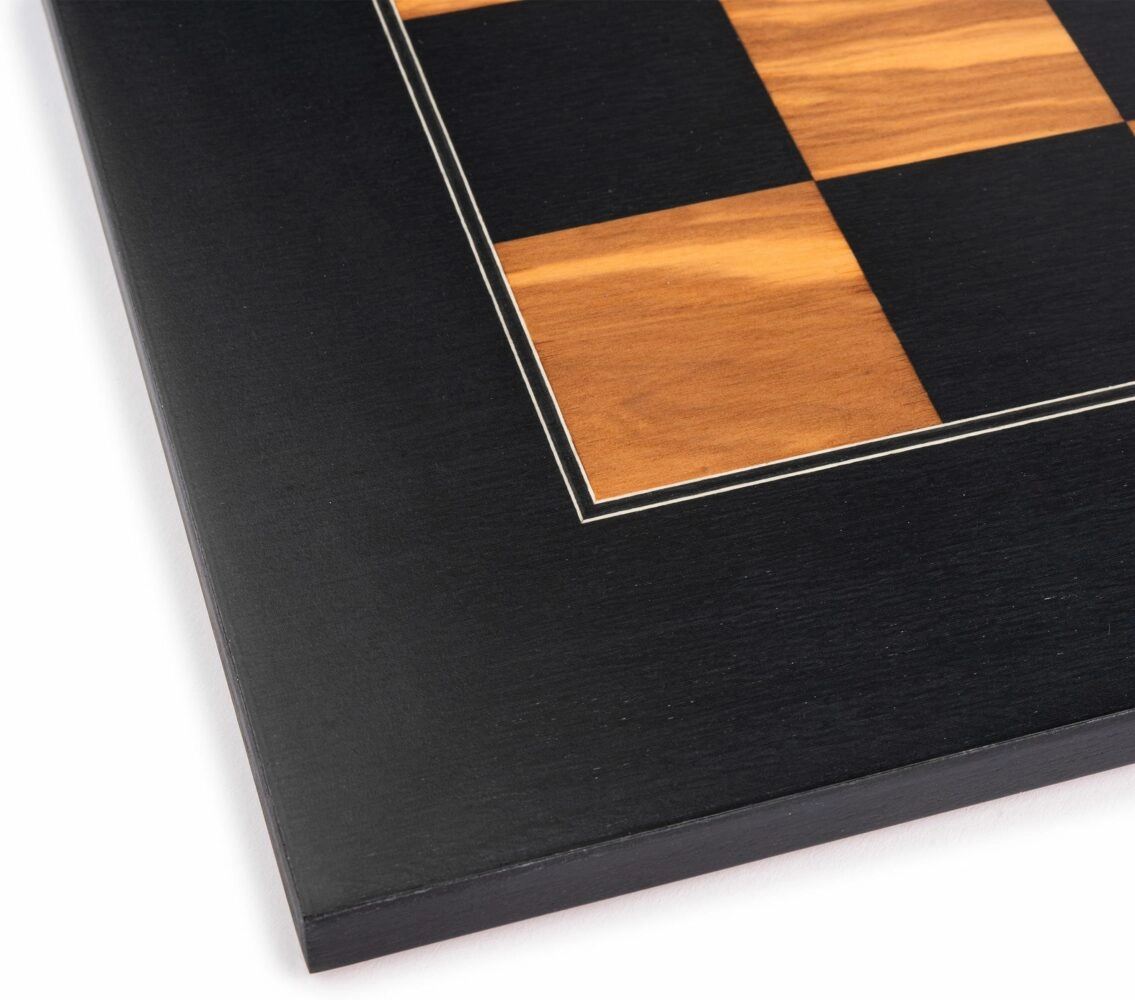 Schachspiel Deluxe Olivenholz / Schwarz - 40cm