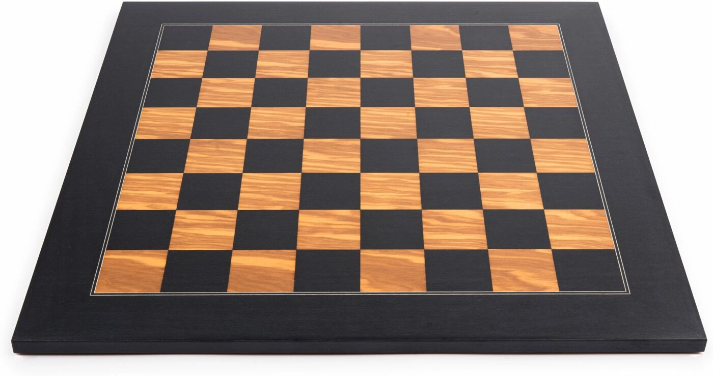 Schachspiel Deluxe Olivenholz / Schwarz - 40cm