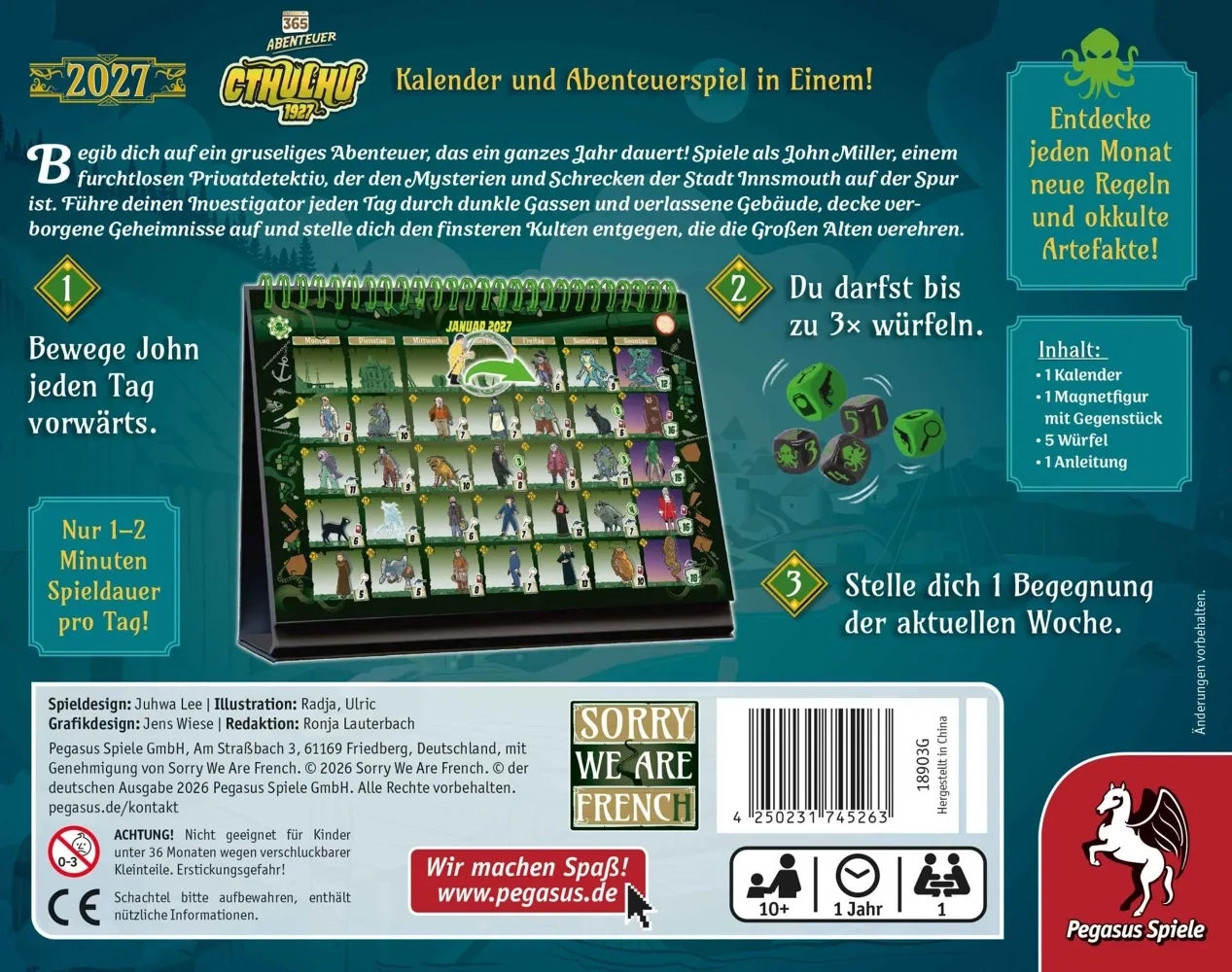 365 Abenteuer - Cthulhu 1927 (Kalender Edition 2027)