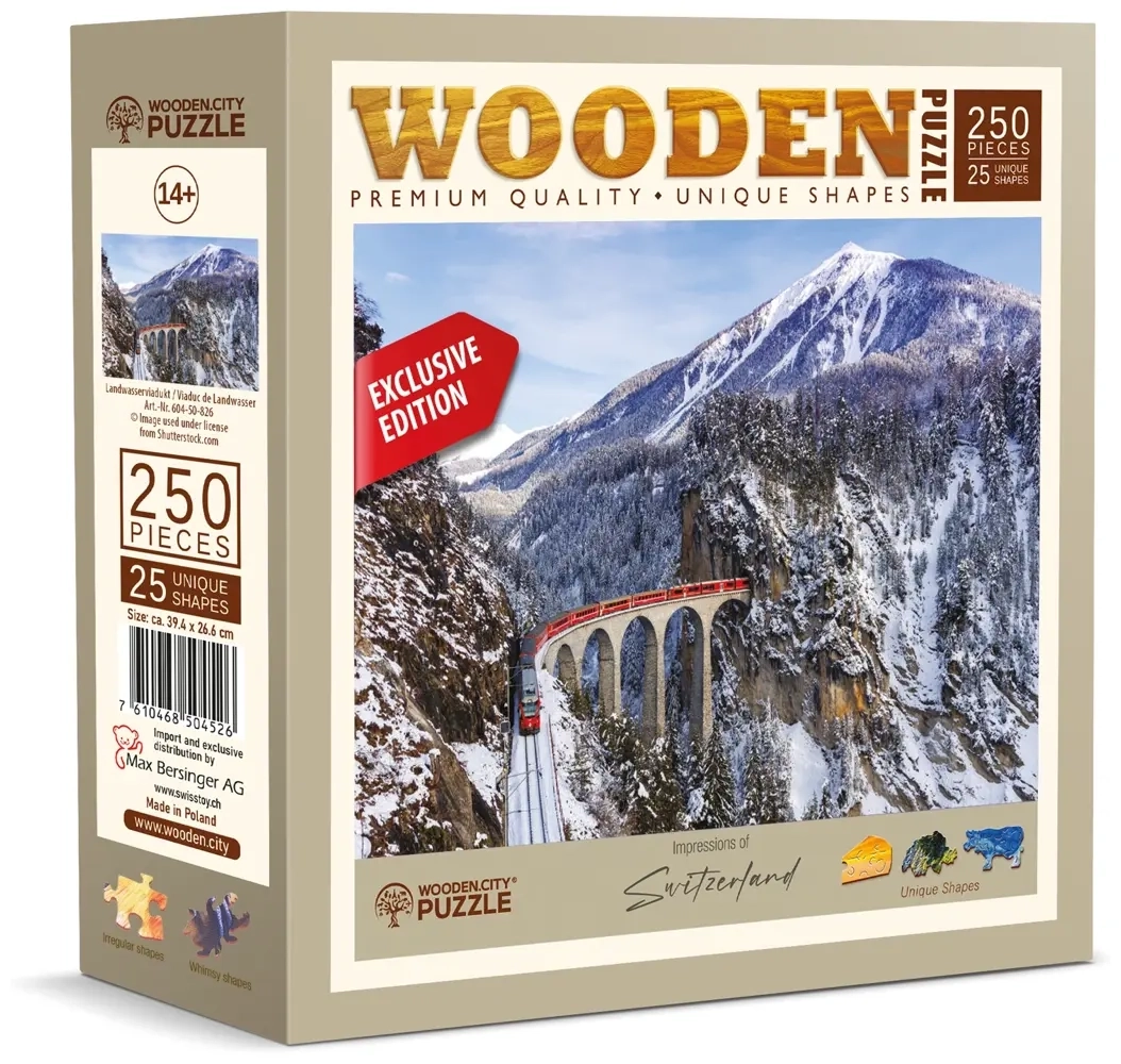 Holzpuzzle Landwasser-Viadukt - Schweiz