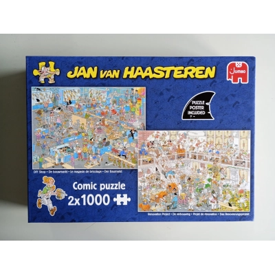Der Baumarkt & Das Renovierungsprojekt - Jan van Haasteren - 2x 1000 Teile (eingedellter Boden)