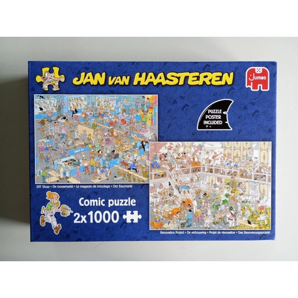 Der Baumarkt & Das Renovierungsprojekt - Jan van Haasteren - 2x 1000 Teile (eingedellter Boden)