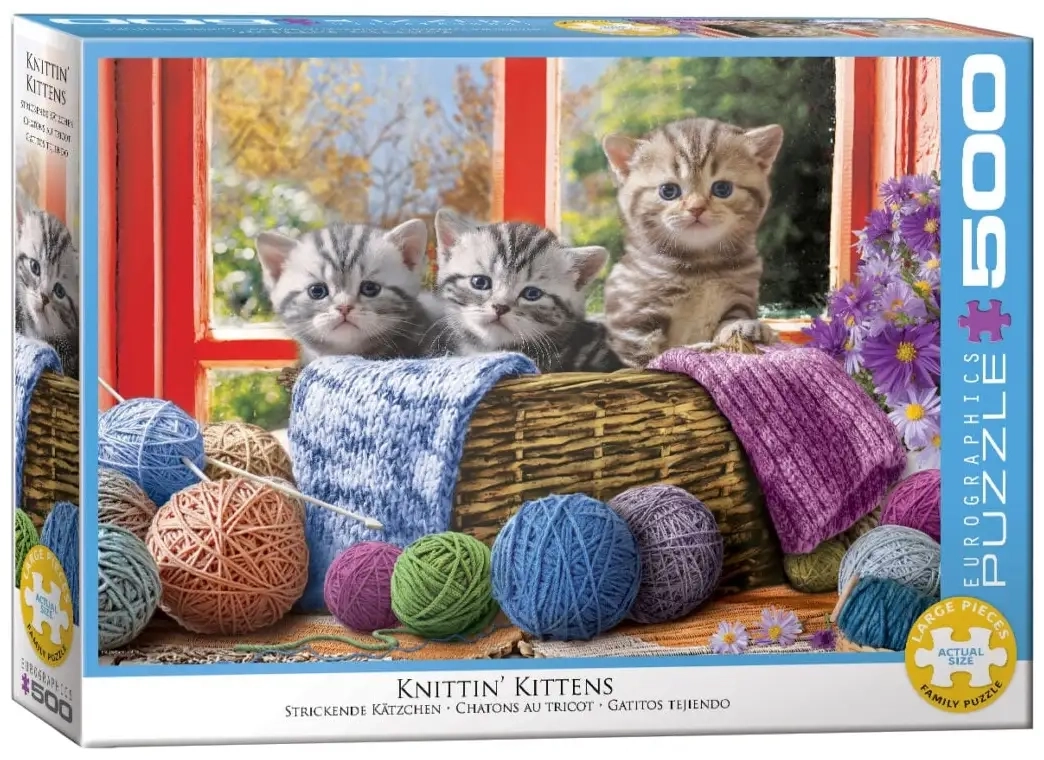 Strickende Katzen - XXL Teile