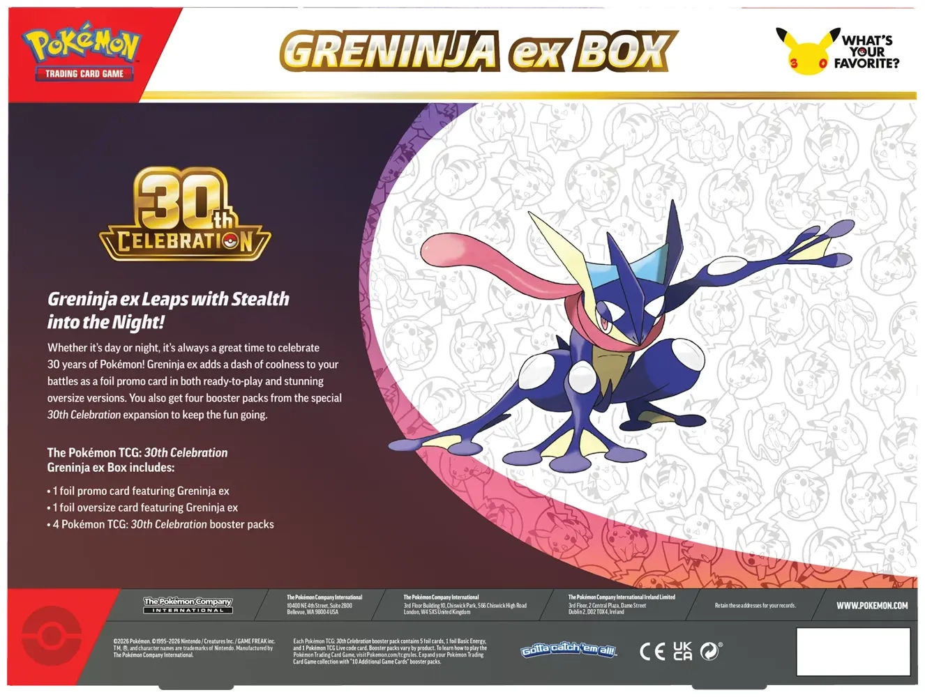 30th Celebration Greninja ex Box - EN
