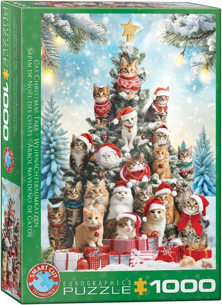 Katzen auf dem Weihnachtsbaum
