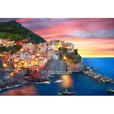 Manarola in der Dämmerung - 2000 Teile