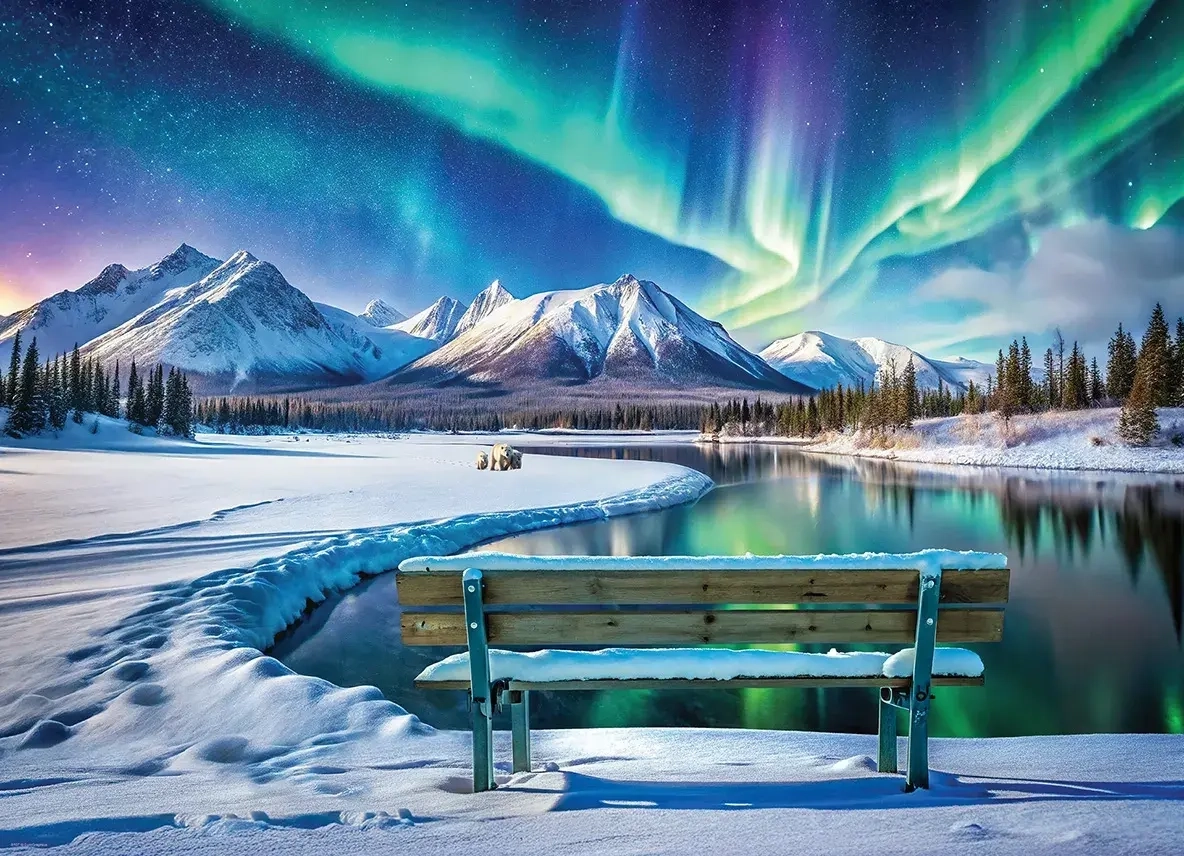 Polarlichter im Winter