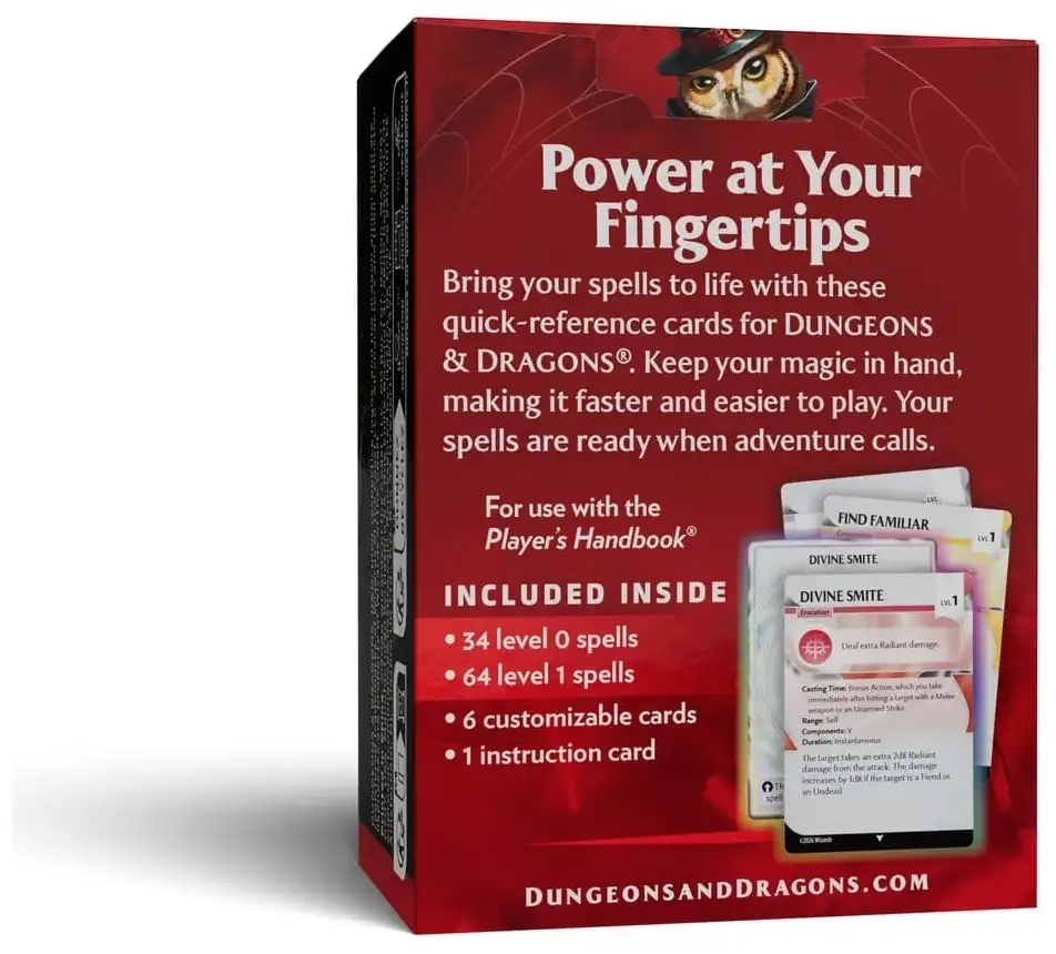 Dungeons & Dragons - Spell Reference Cards Levels 0-1 - EN
