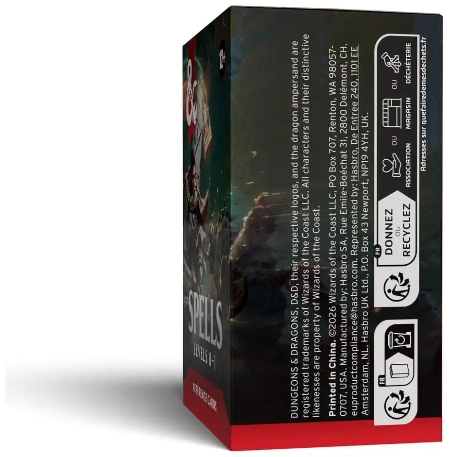 Dungeons & Dragons - Spell Reference Cards Levels 0-1 - EN