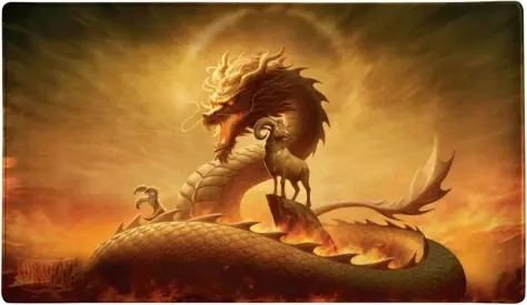 Dragon Shield - Lunar New Year Fire Goat 2027 Spielmatte mit Röhre 61 x 35 cm