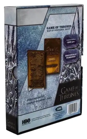 Game of Thrones - Karte von Westeros Metallbarren Limited Edition