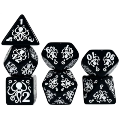 Würfelset: Cthulhu Black/White - 7 Würfel