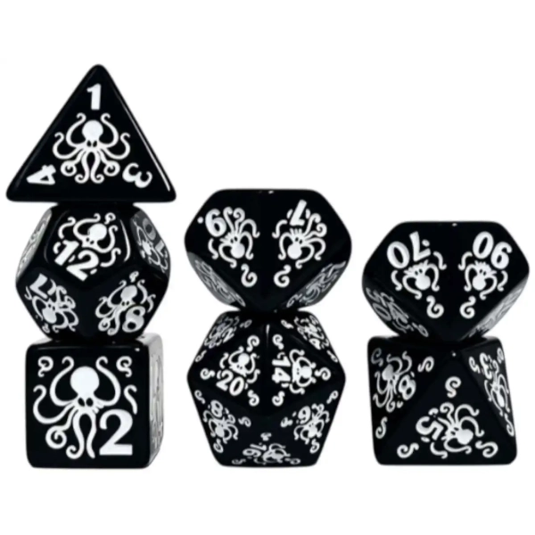Würfelset: Cthulhu Black/White - 7 Würfel