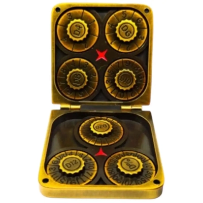 Würfelset Metall: Spinning Dice Gold - 7 Würfel