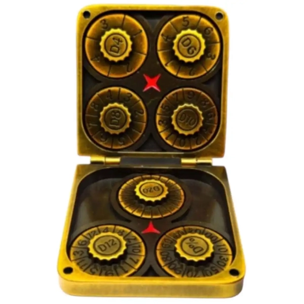 Würfelset Metall: Spinning Dice Gold - 7 Würfel