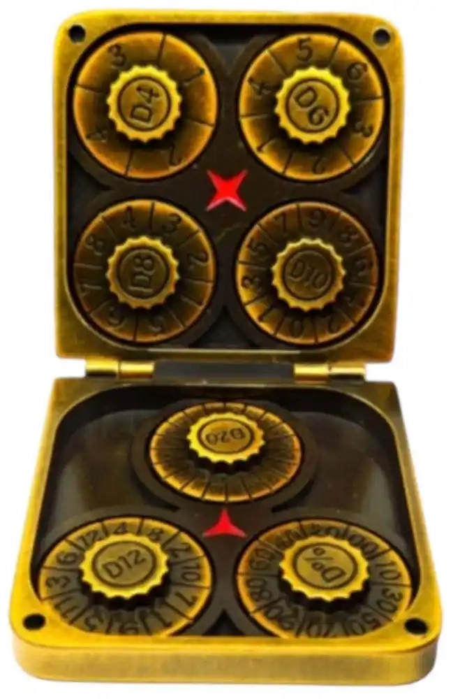 Würfelset Metall: Spinning Dice Gold - 7 Würfel