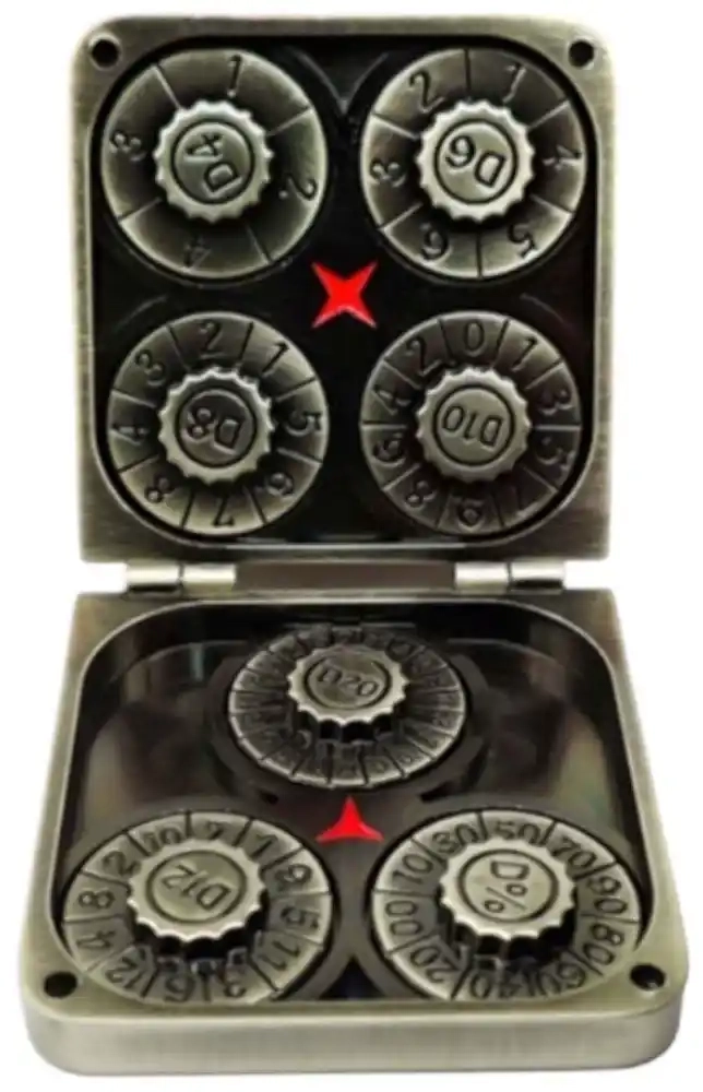 Würfelset Metall: Spinning Dice Silver - 7 Würfel