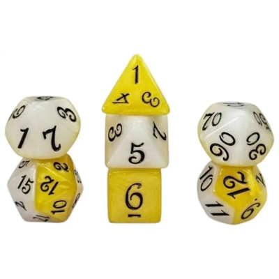 Würfelset Fable: Gold Mary - Weiss/Gelb - 7 Würfel