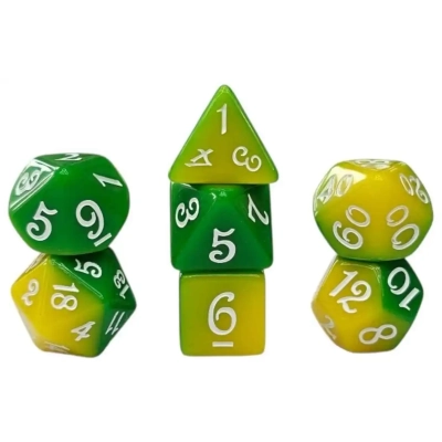 Würfelset Fable: Tinker Bell - Gelb/Grün - 7 Würfel