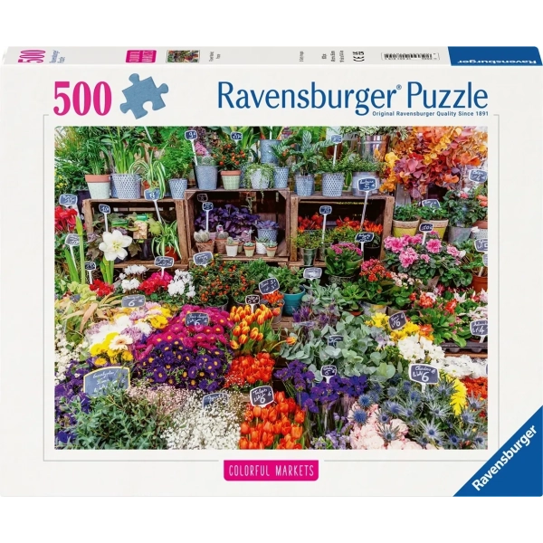 Bunte Märkte: Blumenmarkt in Frankreich - 500 Teile