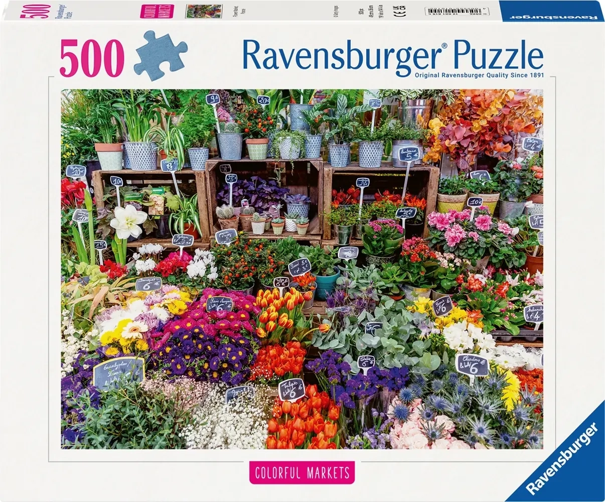 Bunte Märkte: Blumenmarkt in Frankreich - 500 Teile