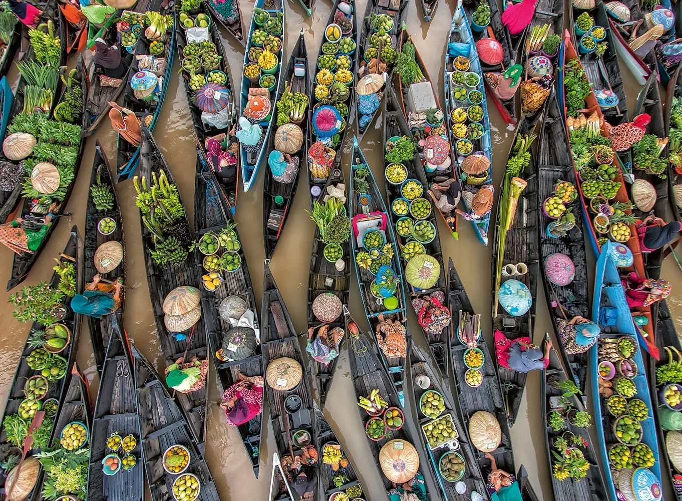 Bunte Märkte: Schwimmender Markt in Indonesien - 500 Teile