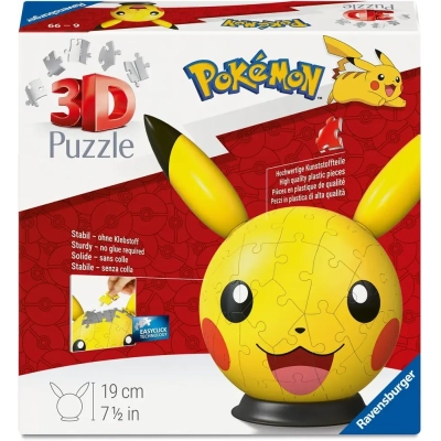 Pokémon Pikachu Puzzleball mit Ohren - 72 Teile