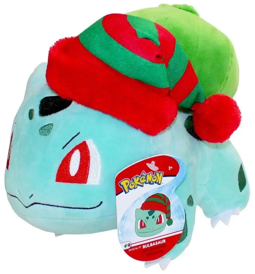 Pokémon: Winter Bisasam mit Weihnachtsmütze - Plüschfigur - 20 cm