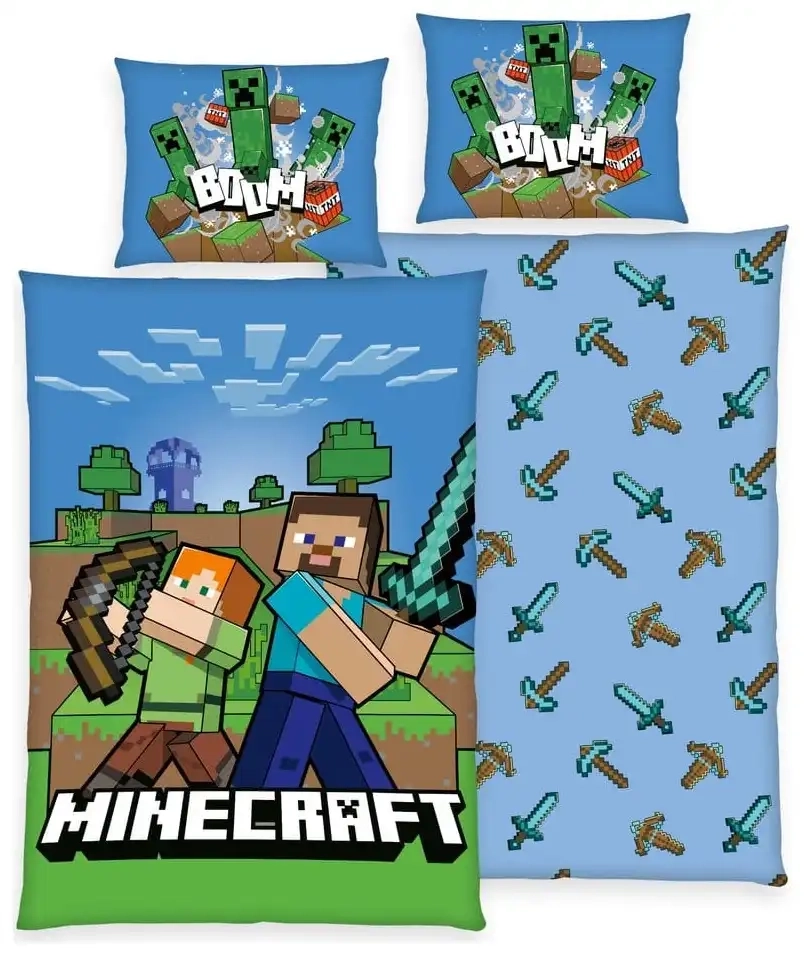 Minecraft Bettwäsche Boom - 135 x 200 cm