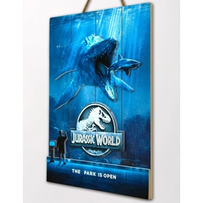 Jurassic World WoodArts: Mosasaurus - 3D-Holzdruck - 30 x 40 cm