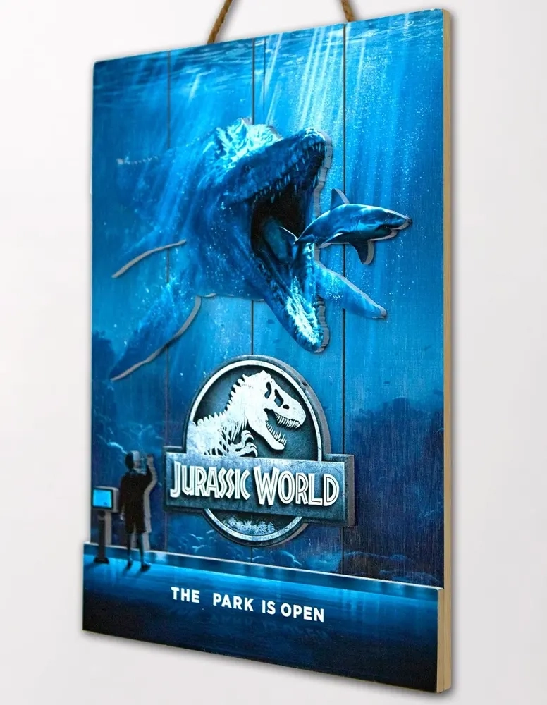 Jurassic World WoodArts: Mosasaurus - 3D-Holzdruck - 30 x 40 cm