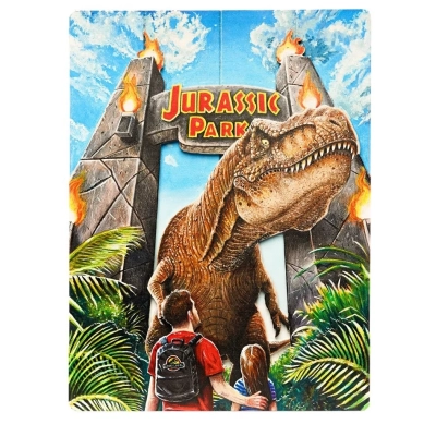 Jurassic Park WoodArts: Rex Attack - 3D-Holzdruck - 30 x 40 cm