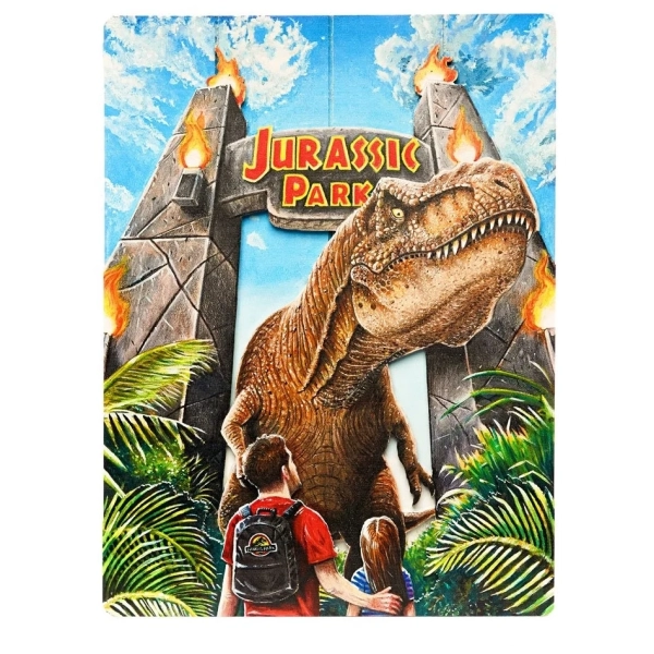 Jurassic Park WoodArts: Rex Attack - 3D-Holzdruck - 30 x 40 cm