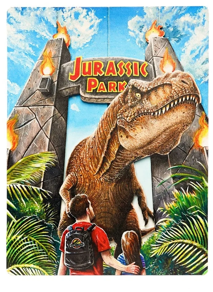 Jurassic Park WoodArts: Rex Attack - 3D-Holzdruck - 30 x 40 cm