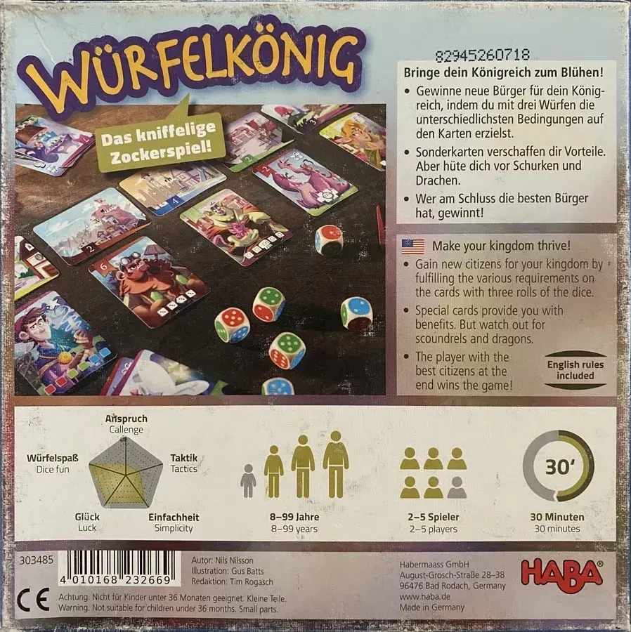 Würfelkönig - 12 neue Karten - DE