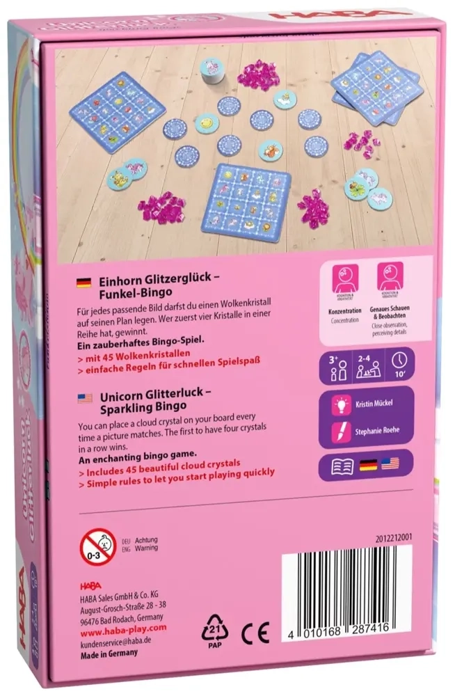Einhorn Glitzerglück - Funkel-Bingo - DE