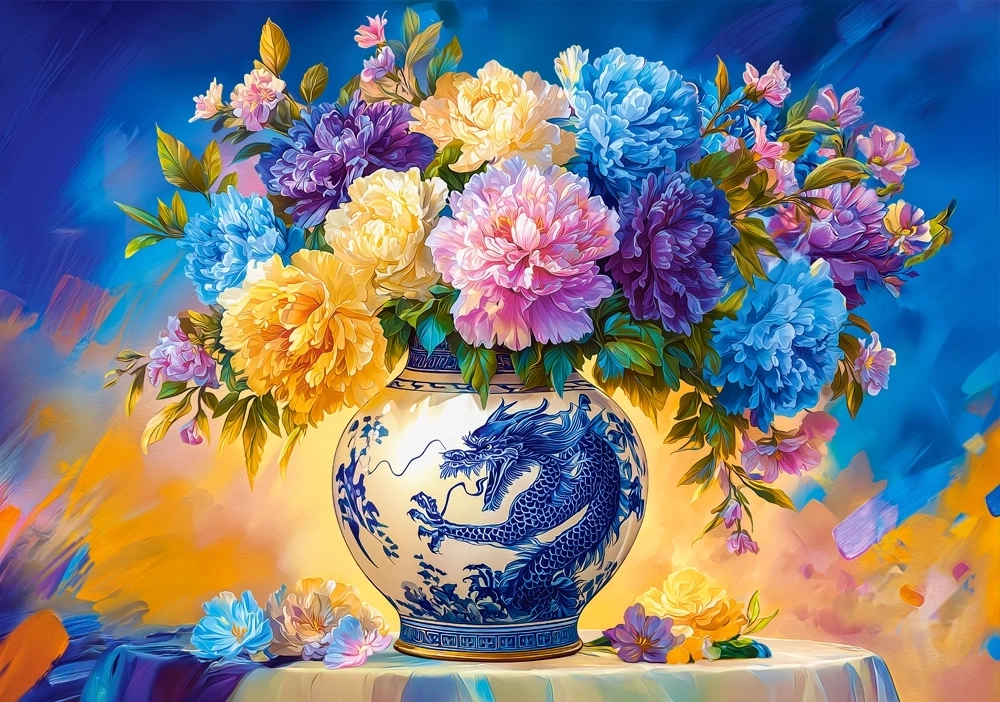 Flowers in Chinese Porcelain - 500 Teile