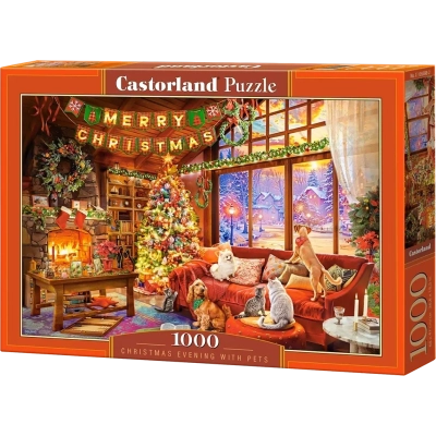 Christmas Evening with Pets - 1000 Teile