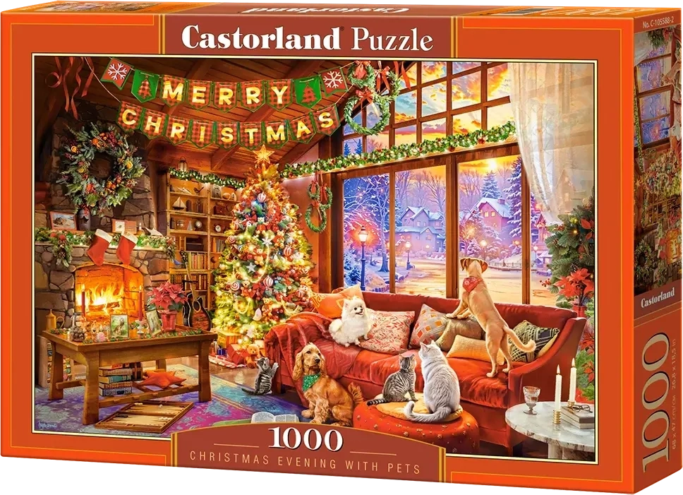 Christmas Evening with Pets - 1000 Teile